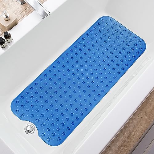 TEESHLY Bathtub Mats for Shower Tub, Extra Long Non-Slip 39 x 16 Inch Bath Mat by TEESHLY
