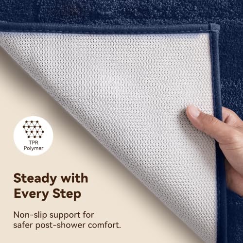 GRANNY SAYS Blue Bathroom Runner Rug 59" x 24", Soft Microfiber Bath Mat - Image 4