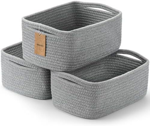 3 Pack Small Storage Baskets for Organizing, 11.8×7.8×5.1" by MaxuniTechLife