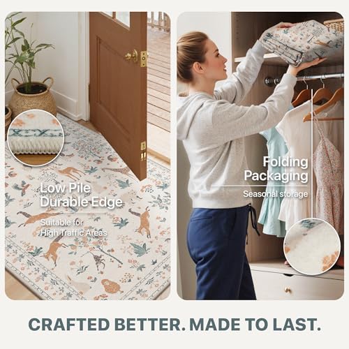 BESBLEE 2X5 Washable Kitchen Runner Rug, Animal Non Slip - Image 7