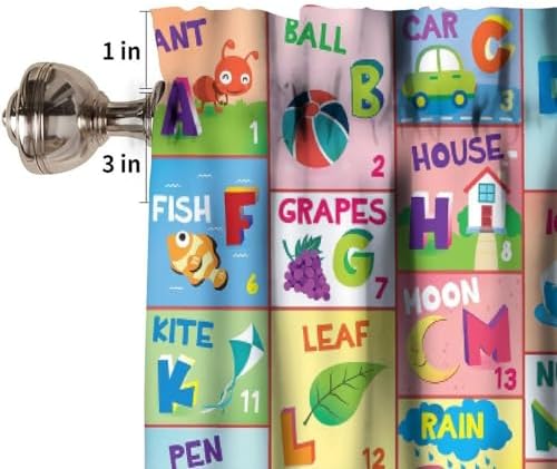 Alphabet Valances Curtains Play Learn Board Game Animals Pattern Window - Image 3