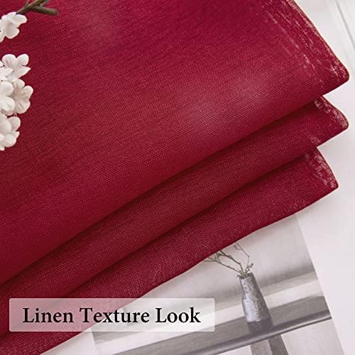 MIULEE Burgundy Red Window Valance 1 Panel 54W x 18L - Image 3