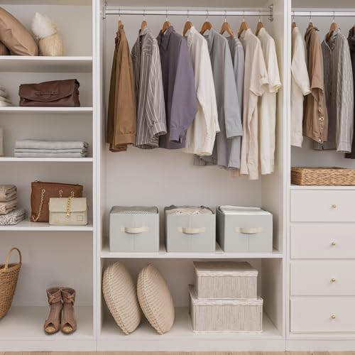StorageWorks Closet Storage Bins, Light Gray - Image 4