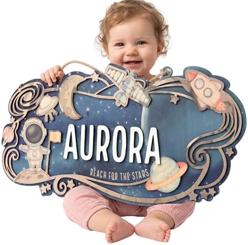 Custom Space Nursery Name Sign by AydansUniqueFinds