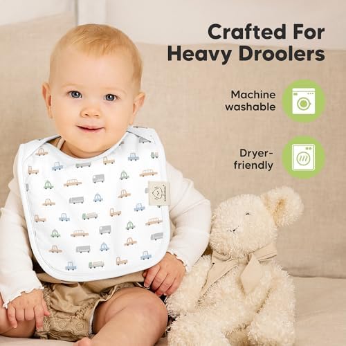 KeaBabies 8-Pack Bibs for Baby Girls, Pullover Baby Bibs - Image 6