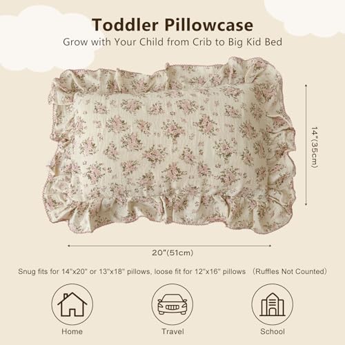 BuLuTu Cotton Muslin Toddler Pillow Case - Image 2