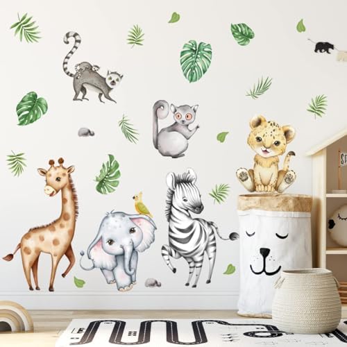 Watercolor Jungle Animal Decals - Image 2