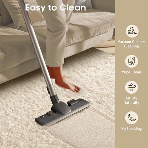 Ophanie Area Rugs 10x12 Living Room, Large Ivory Bedroom Carpet, Big Shag - Image 6