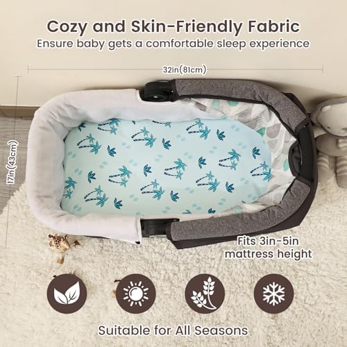 david's kids 3 Pack Bassinet Sheets, Ultra Soft Breathable Comfortable Baby - Image 3