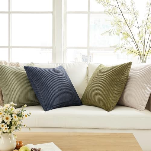 Topfinel 20x20 Set of 4 Livingroom Cushion Covers Soft Boho Decorative Velvet - Image 2