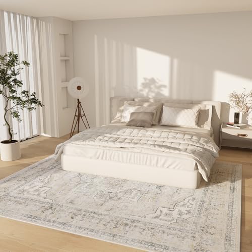 Washable Living Room Area Rug: 6x9 Bedroom Rugs Non Slip Soft Boho Carpet - Image 4
