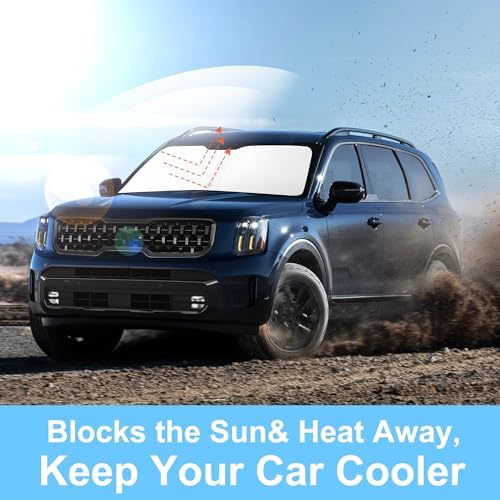TINGLU Sun Shade for Kia Telluride 2020-2024 2025 Accessories Windshield Sun - Image 5