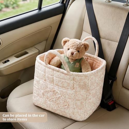 Floral Fabric Storage Basket Car Interior Storage Basket Underwear Sundries - Image 3