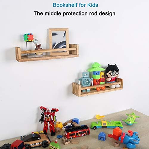 JORIKCHUO Nursery Book Shelves, Kitchen Spice Rack, or Rustic Wall Mounted - Image 2