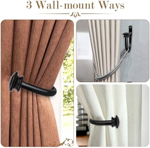 TONIAL Curtain Holdbacks, Small Cap Finials - Image 4