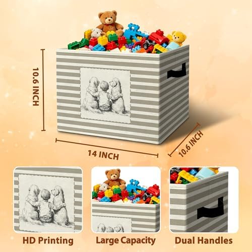 Rustic Boy and Dog Storage Bins Boxes Handles - Image 3