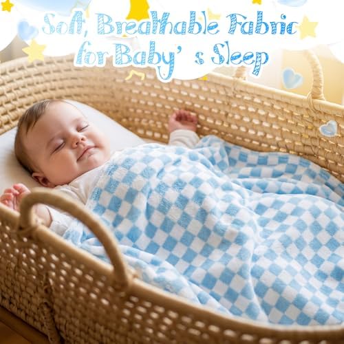 Fanfanwin 6 Pcs 30'' x 40'' Checkered Baby Blankets - Image 6