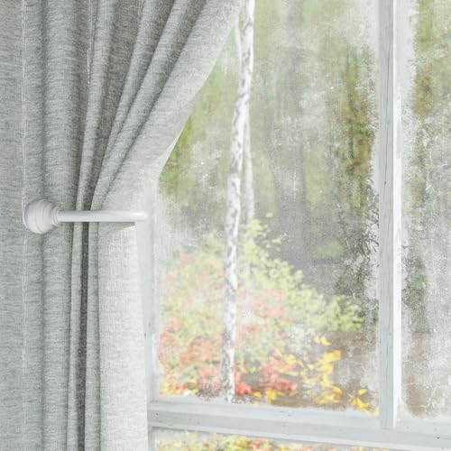 Hion Curtain Holdbacks White 2pcs, Curtain Tiebacks Wall Mounted Hooks - Image 6
