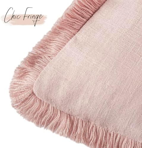 Foindtower Decorative Linen Fringe Throw Pillow Covers Cozy Boho Farmhouse - Image 3