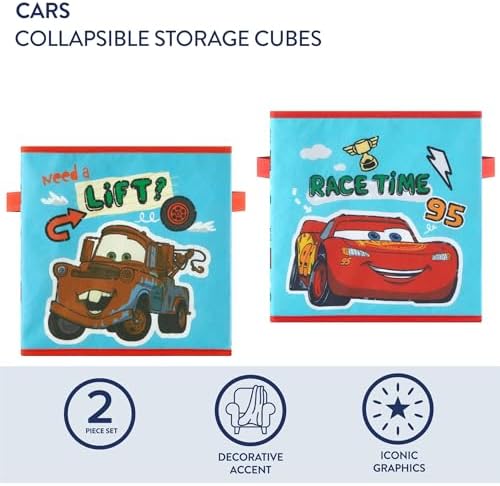 Idea Nuova Disney Cars Storage Cubes, Lightning McQueen Organizer Boxes - Image 2