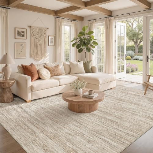 Nakagishi 8X10 Area Rugs Living Room: Washable Large Vintage Rug Neutral - Image 2