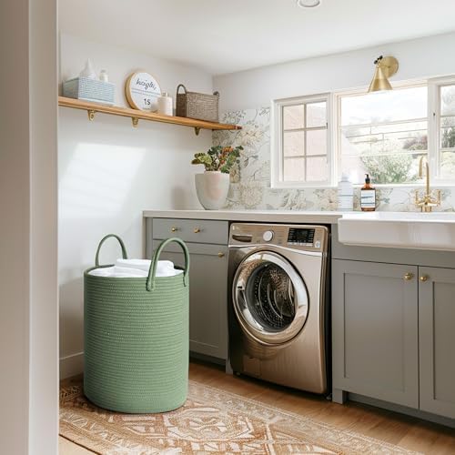 MEGASKET Large Green Laundry Basket, Baby Nursery Laundry Hamper, Kids Toy - Image 3