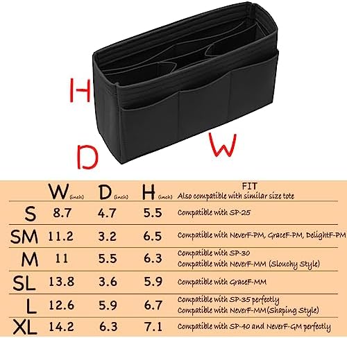 DailyPlus Purse Organizer Insert Felt Bag Organizer Handbag Organizer Insert - Image 2