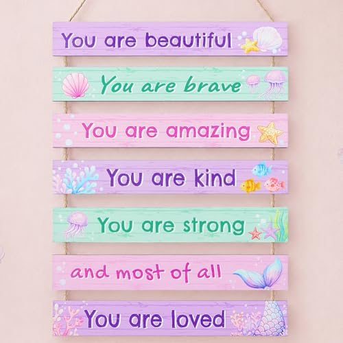 Girls Room Decor Colorful Inspirational Wall Plaque Set by Home