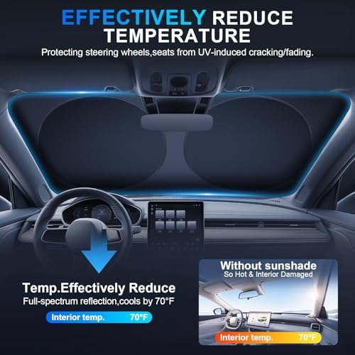 JUSTTOP 300T Double-Layer Design Universal Car Windshield Sun Shade, Foldable - Image 4