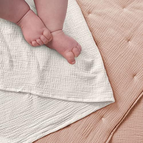 Levtex Baby - Cloud Muslin Crib Bed Set - Baby Nursery Set - Pink and White - Image 6