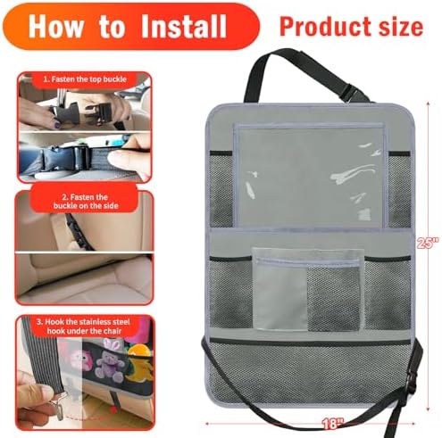 Backseat Car Organizer, Kick Mat Back Seat Protector - Image 7