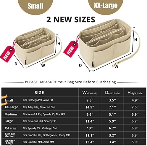 OPPOSHE Purse Organizer Insert for Handbags, Softened Felt Bag Insert Organizer - Image 2