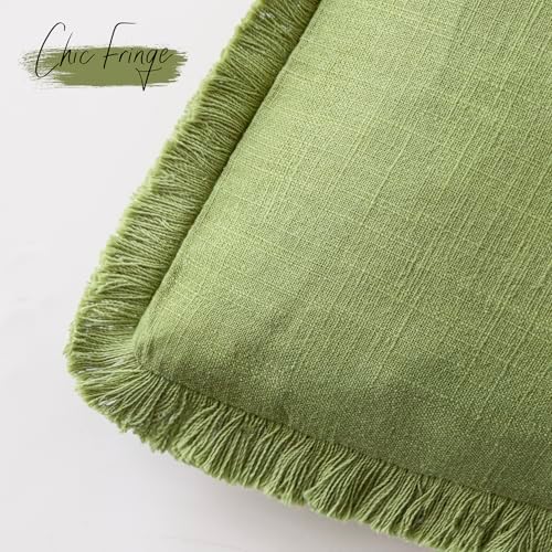 Foindtower Decorative Linen Fringe Throw Pillow Covers Cozy Boho Farmhouse - Image 3