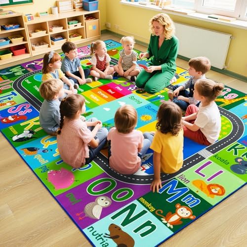 HOMORE Kids Rug, 9x12 Large Educational Rugs - Image 3