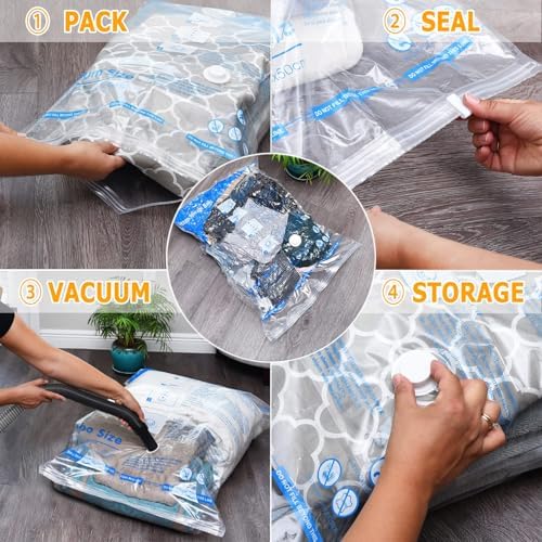 Vacuum Storage Bags, Small Space Saver Sealer Bags, Airtight Compression Bags - Image 3