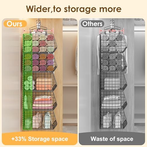 Capacity Upgrade Edition Deeper 4'' 5 Tier Foldable Hanging Closet Organizer - Image 6