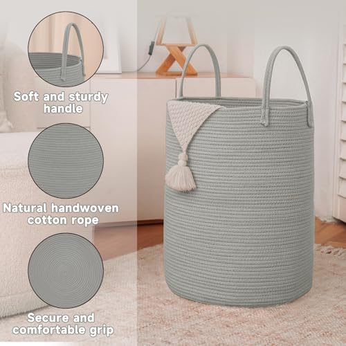 JMvicyroam 80L Cotton Rope Laundry Basket Hamper - Image 6