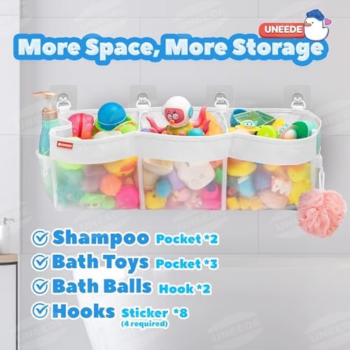 UNEEDE 4.95 Gallons 3 Compartment Horizontal Bath Toy Storage - Image 3