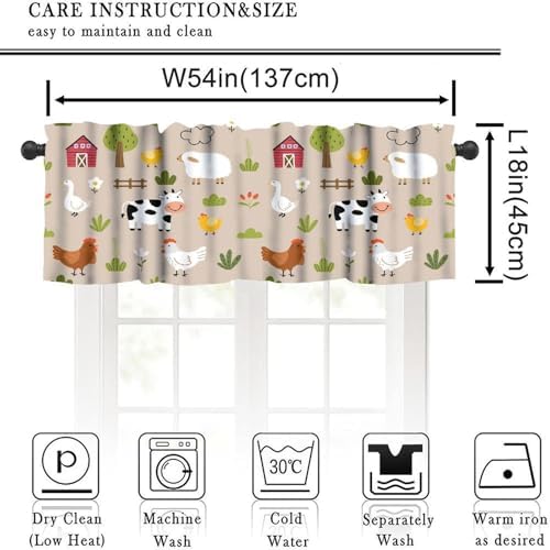 Cartoon Farm Animal Valance Curtain - Image 3