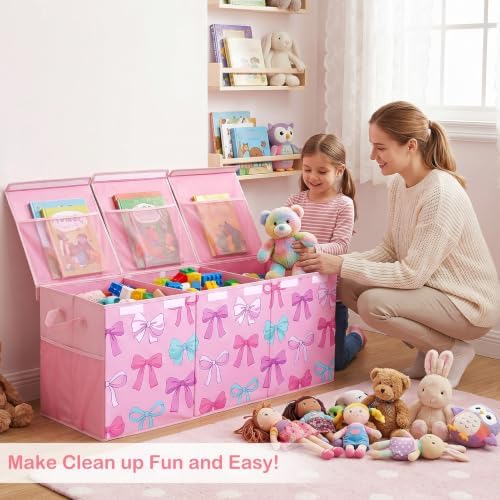 Toy Box with Adjustable Divider Large Toy Chest Storage - Image 4