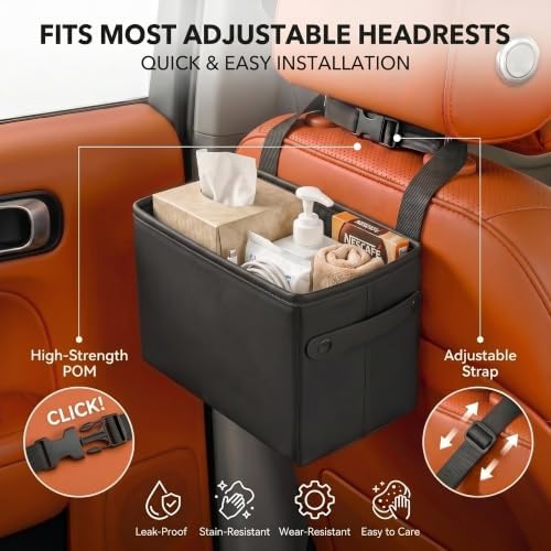 Car Seat Back Organizer, Hanging Leather Storage Caddy Kids - Image 6