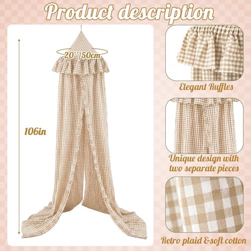 SmoothNovelty Gingham Plaid Bed Canopy - Image 2