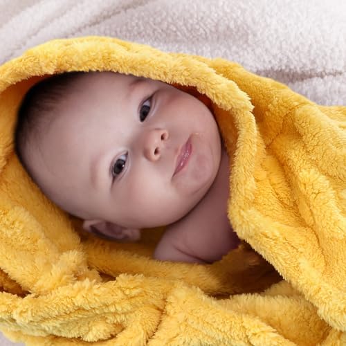 VitalCozy 4 Pcs Fleece Baby Blankets 3D Plush Soft Newborn - Image 5
