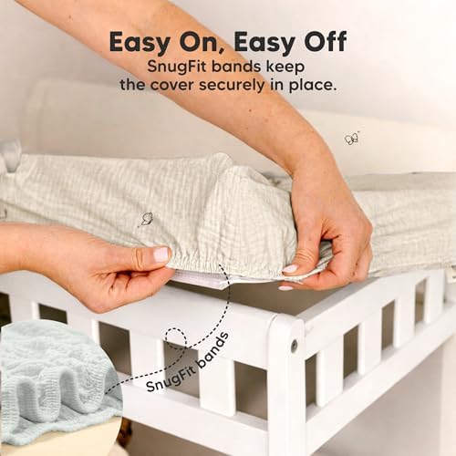 2pk Muslin Diaper Changing Pad Covers Boy, Soft Breathable - Image 7