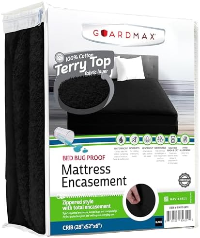 Guardmax Crib Mattress Encasement Zippered, 100% Waterproof Mattress Protector by Guardmax