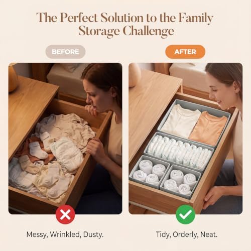 Drawer Organizer Storage for Clothes, 10 Pack - Image 4