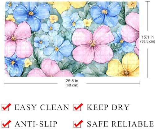 Bathtub Mat Non Slip 26.8x15.1 Inch, Flowers Shower Mat - Image 4