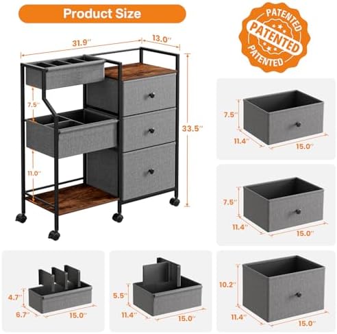 Modanais Baby Diaper Caddy Organizer Rolling Cart - Image 2