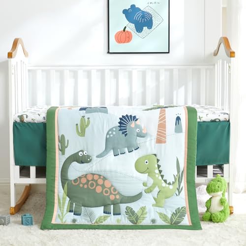Dinosaur Crib Bedding Set for Boys, Premium 3-Piece Baby Crib Bedding Set - Image 2