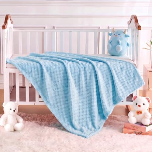 Reginary 4Pcs 30x40 Baby Blanket Fuzzy, Light Blue, Dark Gray - Image 6